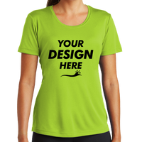 Sport Tek Women's PosiCharge ® Competitor Tee, Lime Shock, Front view, Mockup