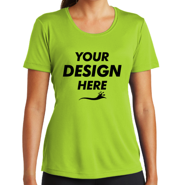 Sport Tek Women's PosiCharge ® Competitor Tee, Lime Shock, Front view, Mockup