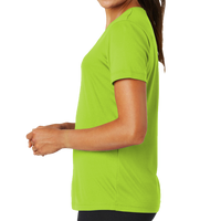 Sport Tek Women's PosiCharge ® Competitor Tee, Lime Shock, Left Sleeve view