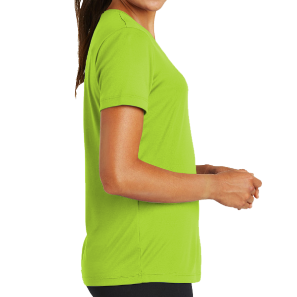Sport Tek Women's PosiCharge ® Competitor Tee, Lime Shock, Right Sleeve view