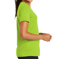 Sport Tek Women's PosiCharge ® Competitor Tee, Lime Shock, Right Sleeve view