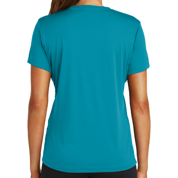 Sport Tek Women's PosiCharge ® Competitor Tee, Tropic Blue, Back view