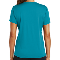 Sport Tek Women's PosiCharge ® Competitor Tee, Tropic Blue, Back view