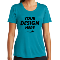 Sport Tek Women's PosiCharge ® Competitor Tee, Tropic Blue, Front view, Mockup