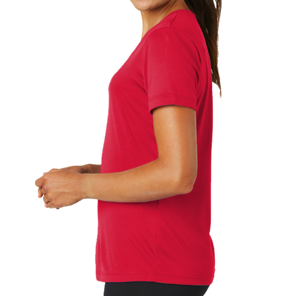 Sport Tek Women's PosiCharge ® Competitor Tee, True Red, Left Sleeve view