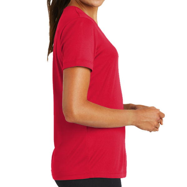 Sport Tek Women's PosiCharge ® Competitor Tee, True Red, Right Sleeve view