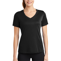 Sport Tek Women's PosiCharge ® Competitor V Neck Tee, Black, Body view