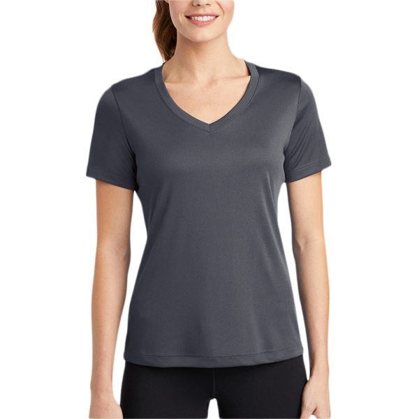 Sport Tek Women's PosiCharge ® Competitor V Neck Tee, Iron Grey, Body view