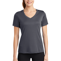 Sport Tek Women's PosiCharge ® Competitor V Neck Tee, Iron Grey, Body view