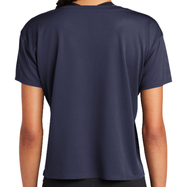 Sport Tek Women's PosiCharge ® Draft Crop Tee, True Navy, Back view
