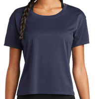 Sport Tek Women's PosiCharge ® Draft Crop Tee, True Navy, Front view