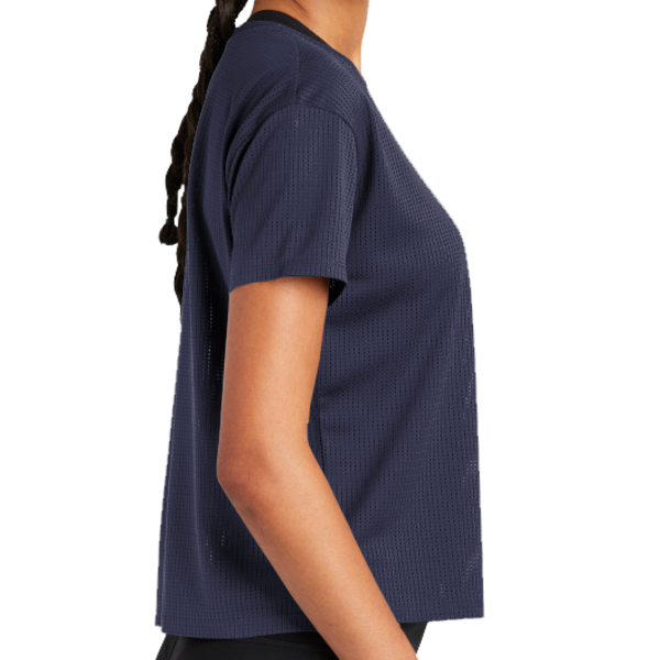 Sport Tek Women's PosiCharge ® Draft Crop Tee, True Navy, Right Sleeve view