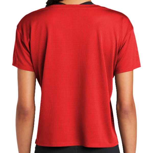 Sport Tek Women's PosiCharge ® Draft Crop Tee, True Red, Back view