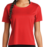 Sport Tek Women's PosiCharge ® Draft Crop Tee, True Red, Front view
