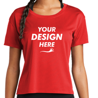 Sport Tek Women's PosiCharge ® Draft Crop Tee, True Red, Front view, Mockup