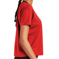 Sport Tek Women's PosiCharge ® Draft Crop Tee, True Red, Right Sleeve view