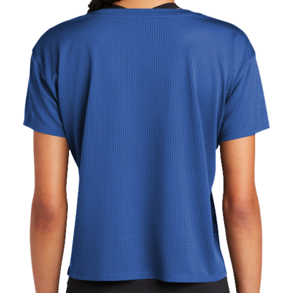 Sport Tek Women's PosiCharge ® Draft Crop Tee, True Royal, Back view