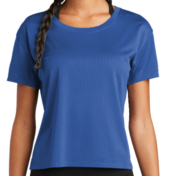 Sport Tek Women's PosiCharge ® Draft Crop Tee, True Royal, Front view