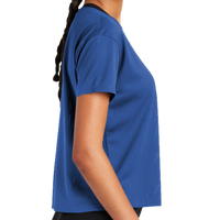 Sport Tek Women's PosiCharge ® Draft Crop Tee, True Royal, Right Sleeve view