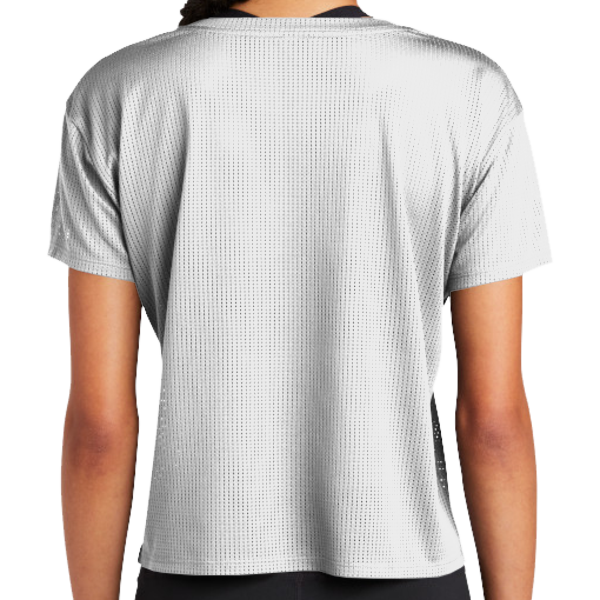 Sport Tek Women's PosiCharge ® Draft Crop Tee, White, Back view