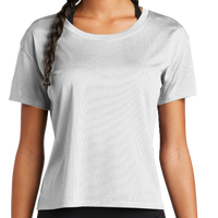Sport Tek Women's PosiCharge ® Draft Crop Tee, White, Front view