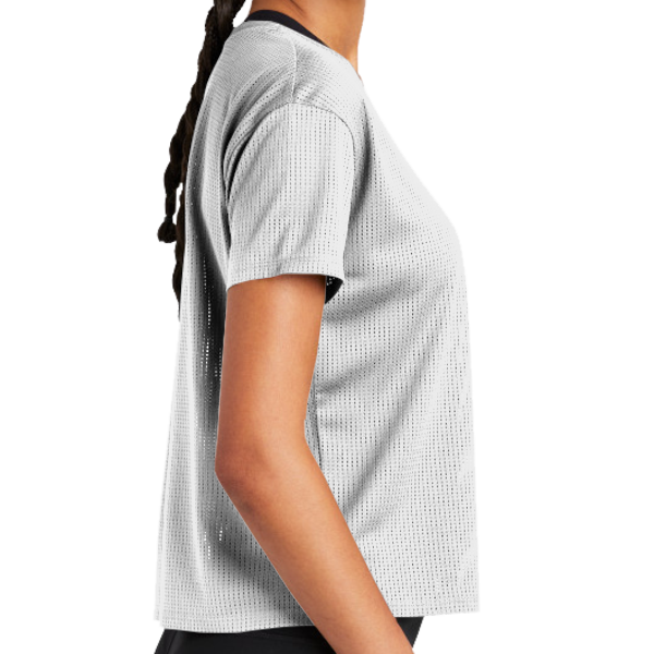Sport Tek Women's PosiCharge ® Draft Crop Tee, White, Right Sleeve view