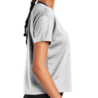 Sport Tek Women's PosiCharge ® Draft Crop Tee, White, Right Sleeve view