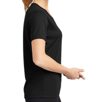 Sport Tek Women's PosiCharge ® RacerMesh ® V Neck Tee, Black, Right Sleeve view