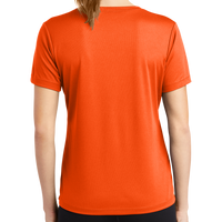 Sport Tek Women's PosiCharge ® RacerMesh ® V Neck Tee, Neon Orange, Back view