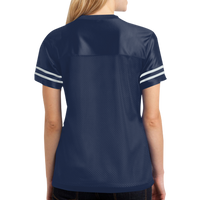 Sport Tek Women's PosiCharge ® Replica Jersey, True Navy / White, Back view