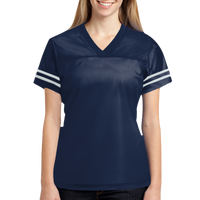 Sport Tek Women's PosiCharge ® Replica Jersey, True Navy / White, Front view