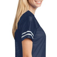 Sport Tek Women's PosiCharge ® Replica Jersey, True Navy / White, Right Sleeve (Short) view