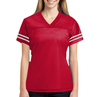 Sport Tek Women's PosiCharge ® Replica Jersey, True Red / White, Front view