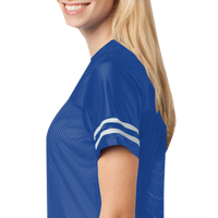 Sport Tek Women's PosiCharge ® Replica Jersey, True Royal / White, Left Sleeve (Short) view