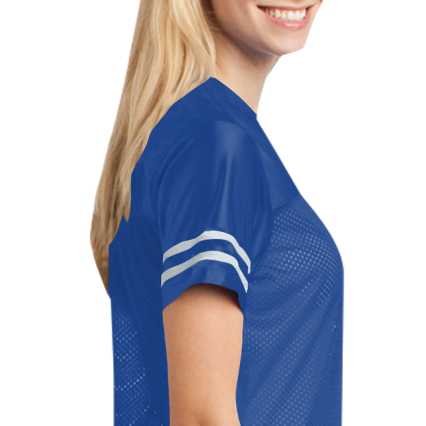 Sport Tek Women's PosiCharge ® Replica Jersey, True Royal / White, Right Sleeve (Short) view