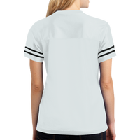 Sport Tek Women's PosiCharge ® Replica Jersey, White / Black, Back view