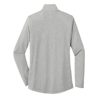 Sport Tek Women's PosiCharge ® Tri Blend Wicking 1/4 Zip Pullover, Light Grey Heather, Back view