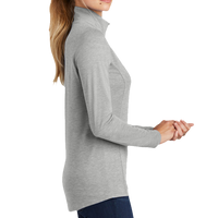 Sport Tek Women's PosiCharge ® Tri Blend Wicking 1/4 Zip Pullover, Light Grey Heather, Right Sleeve view