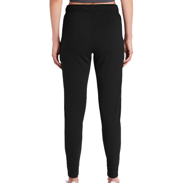 Sport Tek Women's PosiCharge ® Tri Blend Wicking Fleece Jogger, Black Triad Solid, Back view