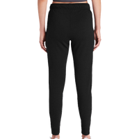 Sport Tek Women's PosiCharge ® Tri Blend Wicking Fleece Jogger, Black Triad Solid, Back view