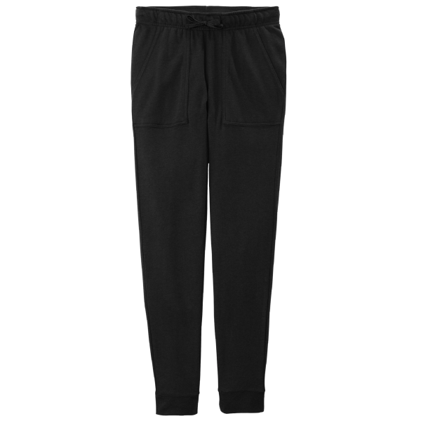 Sport Tek Women's PosiCharge ® Tri Blend Wicking Fleece Jogger, Black Triad Solid, Front view