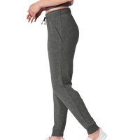 Sport Tek Women's PosiCharge ® Tri Blend Wicking Fleece Jogger, Dark Grey Heather, Left Side view
