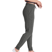 Sport Tek Women's PosiCharge ® Tri Blend Wicking Fleece Jogger, Dark Grey Heather, Right Side view