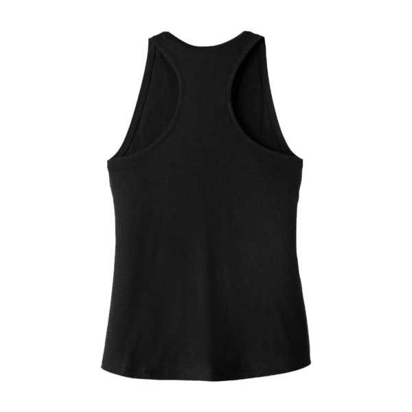 Sport Tek Women's PosiCharge ® Tri Blend Wicking Tank, Black Triad Solid, Back view