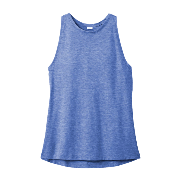 Sport Tek Women's PosiCharge ® Tri Blend Wicking Tank, True Royal Heather, Front view