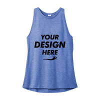 Sport Tek Women's PosiCharge ® Tri Blend Wicking Tank, True Royal Heather, Front view, Mockup