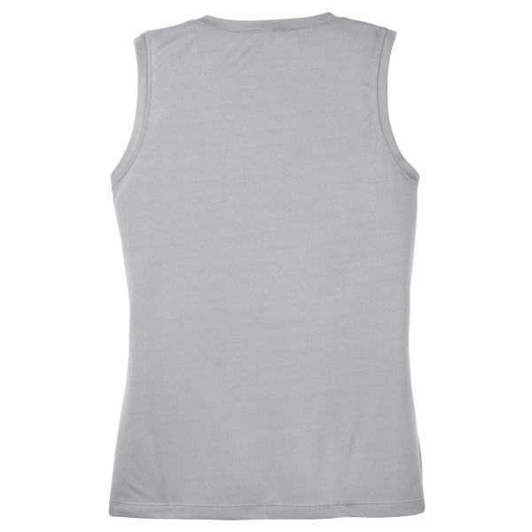 Sport Tek Women's Sleeveless PosiCharge ® Competitor V Neck Tee, Silver, Back view