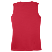Sport Tek Women's Sleeveless PosiCharge ® Competitor V Neck Tee, True Red, Back view