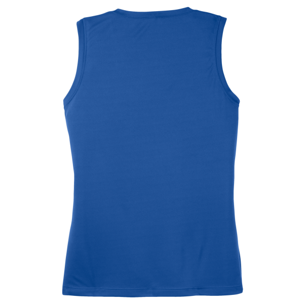 Sport Tek Women's Sleeveless PosiCharge ® Competitor V Neck Tee, True Royal, Back view