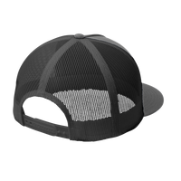 Sport Tek YP Classics ® 5 Panel Classic Trucker Mesh Back Cap, Graphite / Graphite / Graphite, Back view